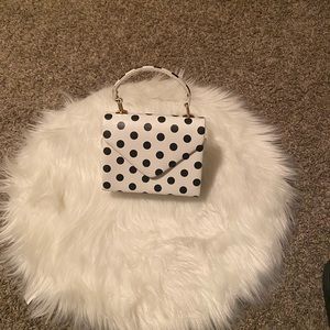 Black and white polka dot purse